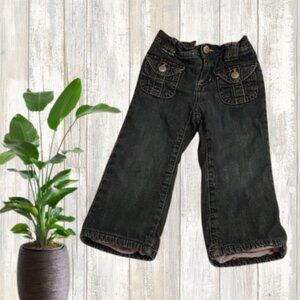 3/$25 Old Navy Lined baby girl dark blue denim jeans